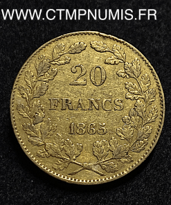 ,BELGIQUE,20,FRANCS,OR,LEOPOLD,I°,1865,