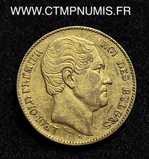 ,BELGIQUE,20,FRANCS,OR,LEOPOLD,I°,1865,