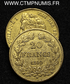 ,20,FRANCS,OR,LOUIS,PHILIPPE,I°,1840,A,PARIS,