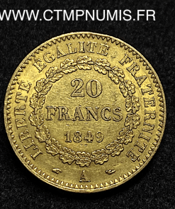,20,FRANCS,OR,GENIE,II°,REPUBLIQUE,1849,PARIS,