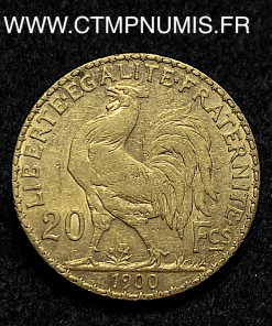 ,MONNAIE,REPUBLIQUE,20,FRANCS,OR,COQ,1900,