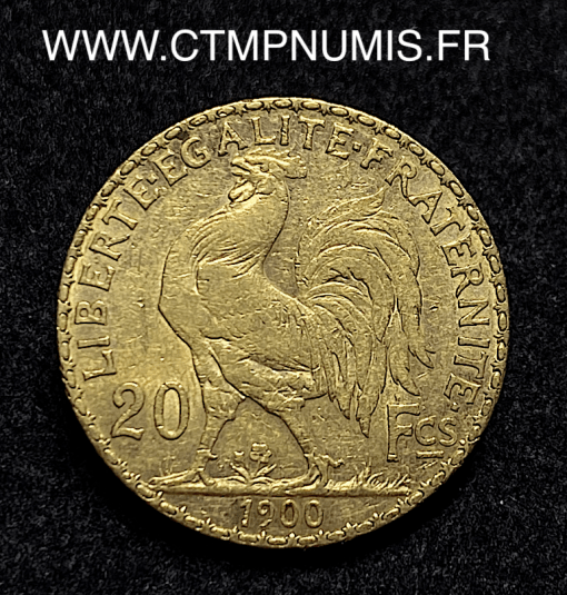 ,MONNAIE,REPUBLIQUE,20,FRANCS,OR,COQ,1900,