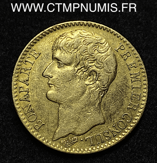 ,MONNAIE,40,FRANCS,OR,BONAPARTE,PREMIER,CONSUL,AN,XI,PARIS,