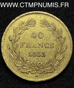 ,40,FRANCS,OR,LOUIS,PHILIPPE,I°,1833,A,PARIS,