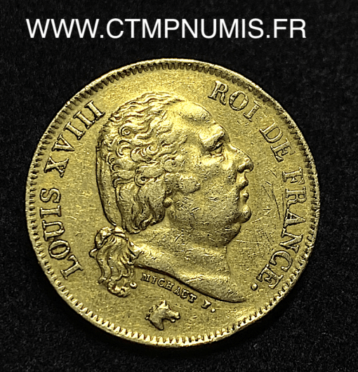 ,40,FRANCS,OR,LOUIS,XVIII,1816,Q,PERPIGNAN,