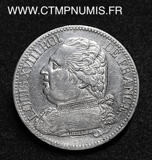 ,5,FRANCS,ARGENT,LOUIS,XVIII,1814,M,TOULOUSE,