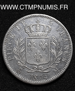 ,5,FRANCS,ARGENT,LOUIS,XVIII,1814,M,TOULOUSE,