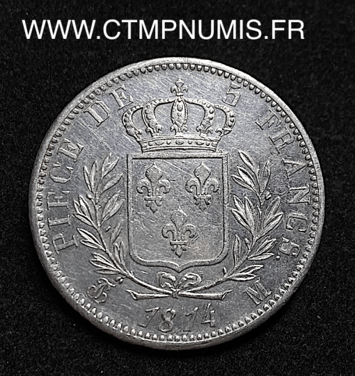 ,5,FRANCS,ARGENT,LOUIS,XVIII,1814,M,TOULOUSE,