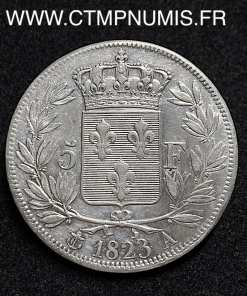 ,5,FRANCS,ARGENT,LOUIS,XVIII,1823,A,PARIS,