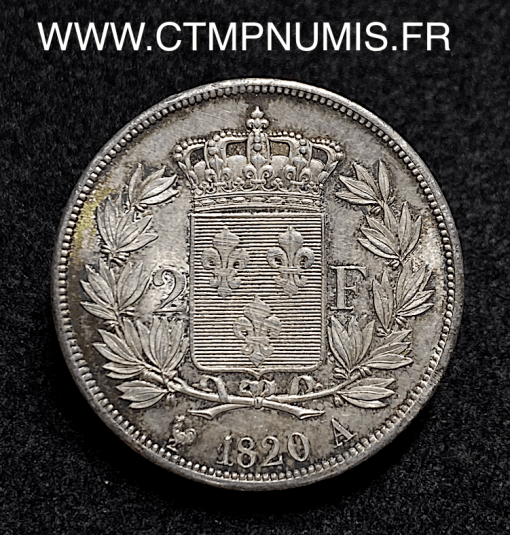 ,2,FRANCS,ARGENT,LOUIS,XVIII,1820,A,PARIS,