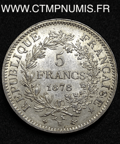 ,5,FRANCS,ARGENT,HERCULE,1878,K,BORDEAUX,