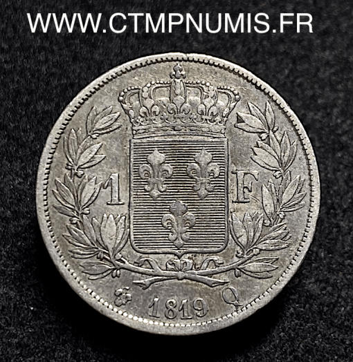 ,1,FRANCS,ARGENT,LOUIS,XVIII,1819,Q,PERPIGNAN,