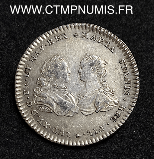 ,JETON,ARGENT,MARIAGE,LOUIS,XV,ET,MARIE,1725,