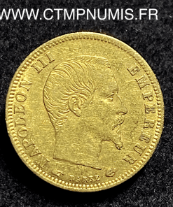 ,5,FRANCS,OR,NAPOLEON,III,TETE,NUE,1857,PARIS,