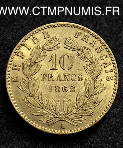 ,10,FRANCS,OR,NAPOLEON,III,1862,PARIS,