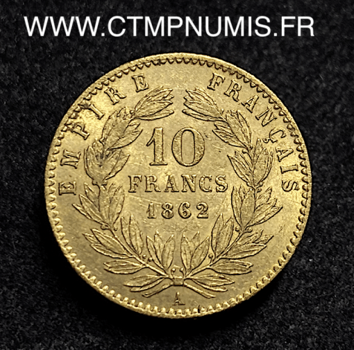 ,10,FRANCS,OR,NAPOLEON,III,1862,PARIS,