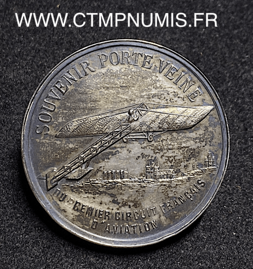 ,JETON,ARGENT,AVIATION,CIRCUIT,ANJOU,1912,