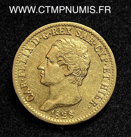 ,ITALIE,20,LIRE,OR,CHARLES,FELIX,1828,TURIN,