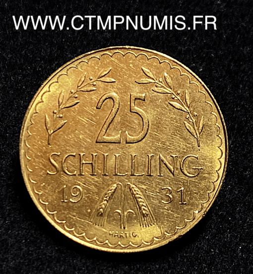 ,MONNAIE,AUTRICHE,25,SCHILLING,OR,1931,SPL,