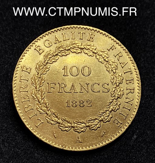,100,FRANCS,OR,GENIE,III°,REPUBLIQUE,1882,PARIS,