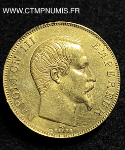 ,MONNAIE,50,FRANCS,OR,NAPOLEON,III,TETE,NUE,1857,PARIS,