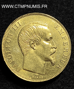 ,50,FRANCS,OR,NAPOLEON,III,TETE,NUE,1857,PARIS,