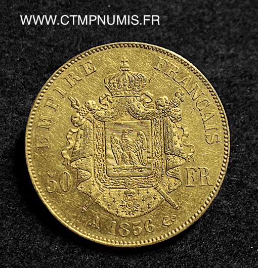 ,50,FRANCS,OR,NAPOELON,III,1856,PARIS,