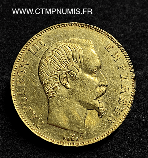 ,MONNAIE,EMPIRE,50,FRANCS,OR,NAPOLEON,III,TETE,NUE,1857,PARIS,