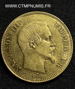 ,MONNAIE,EMPIRE,100,FRANCS,OR,NAPOLEON,III,TETE,NUE,1857,PARIS,
