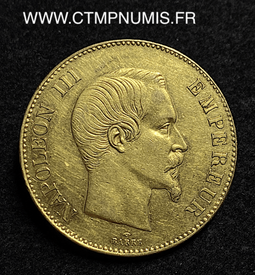 ,MONNAIE,EMPIRE,100,FRANCS,OR,NAPOLEON,III,TETE,NUE,1858,PARIS,