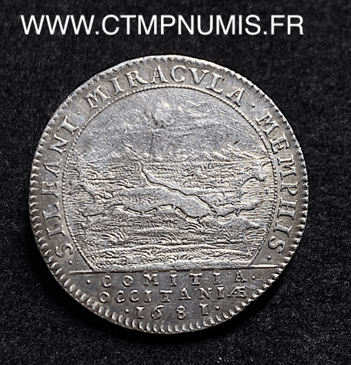 ,JETON,ARGENT,OCCITANIE,LANGUEDOC,CANAL,DES,DEUX,MERS,1681,