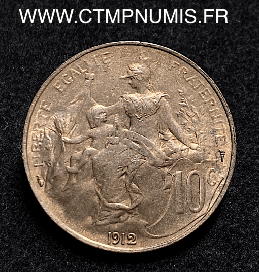 ,MONNAIE,10,CENTIMES,DANIEL,DUPUIS,1912,