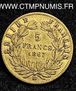,5,FRANCS,OR,NAPOLEON,III,1867,STRASBOURG,