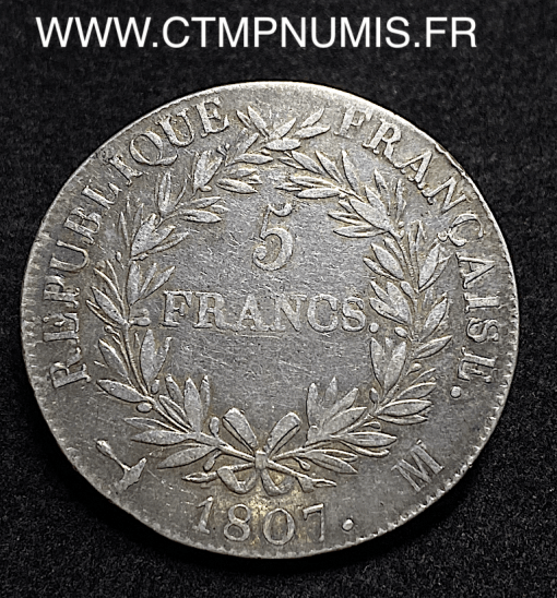 ,5,FRANCS,ARGENT,NAPOLEON,1807,M,TOULOUSE,