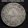 ,5,FRANCS,ARGENT,NAPOLEON,I°,1811,TOULOUSE,