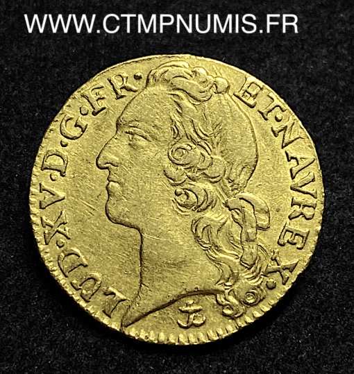 ,MONNAIE,ROYALE,LOUIS,XV,LOUIS,OR,AU,BANDEAU,1744,AIX,