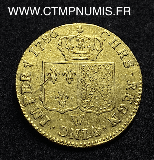 ,LOUIS,XVI,LOUIS,OR,AU,BUSTE,NU,1786,W,LILLE,