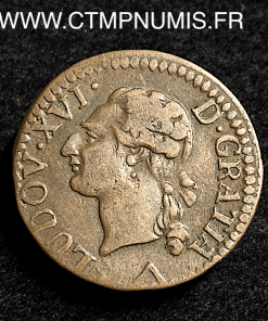 ,MONNAIE,ROYALE,LOUIS,XVI,LIARD,1781,W,LILLE,