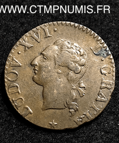 ,MONNAIE,ROYALE,LOUIS,XVI,LIARD,1788,W,LILLE,