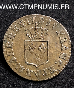 ,MONNAIE,ROYALE,LOUIS,XVI,LIARD,1788,W,LILLE,