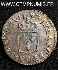 ,MONNAIE,ROYALE,LOUIS,XVI,LIARD,1790,W,LILLE,