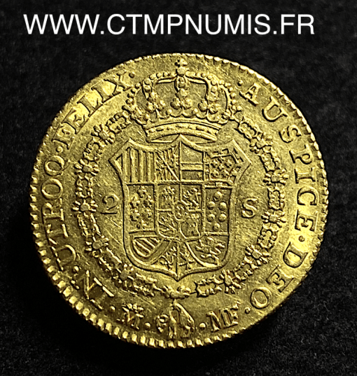 ,ESPAGNE,2,ESCUDOS,OR,CHARLES,IV,1789,MADRID,