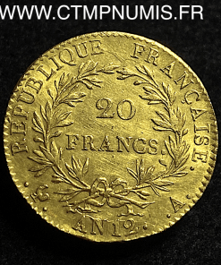 ,20,FRANCS,OR,CONSULAT,AN,12,PARIS,