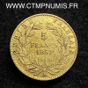 ,5,FRANCS,OR,NAPOLEON,III,TETE,NUE,1857,PARIS,