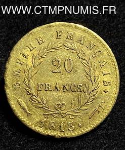 ,20,FRANCS,OR,NAPOLEON,I°,1813,UTRECHT,