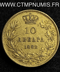 ,MONNAIE,SERBIE,10,DINARA,OR,1882,V,