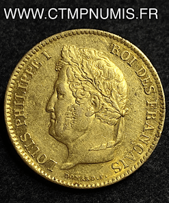 ,40,FRANCS,OR,LOUIS,PHILIPPE,I°,1833,A,PARIS,