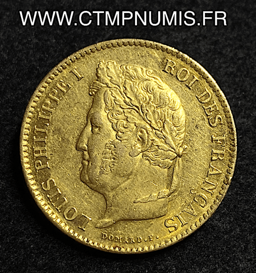 ,40,FRANCS,OR,LOUIS,PHILIPPE,I°,1833,A,PARIS,