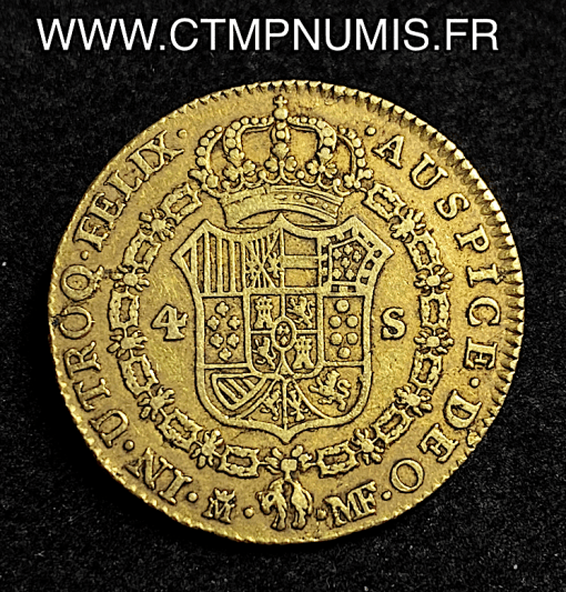 ,4,ESCUDOS,OR,CHARLES,IIII,1792,MADRID,