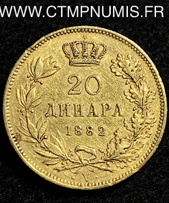 ,MONNAIE,SERBIE,20,DINARA,OR,1882,V,